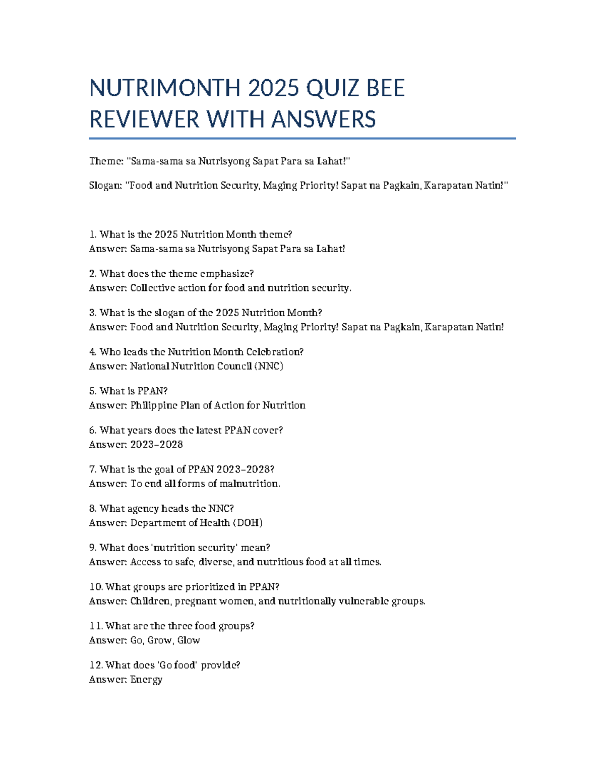 NUTRITION MONTH QUIZ BEE REVIEWER 2025 PDF HIGH SCHOOL visual data 5