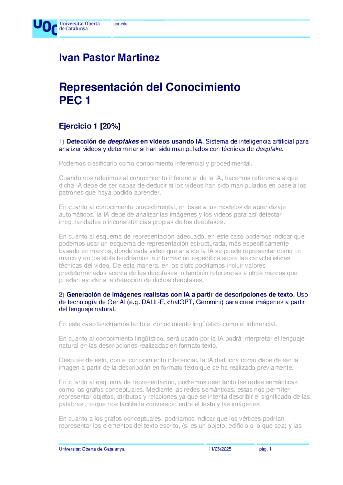 PEC 1: Detección de Deepfakes y Generación de Imágenes con IA - Studocu