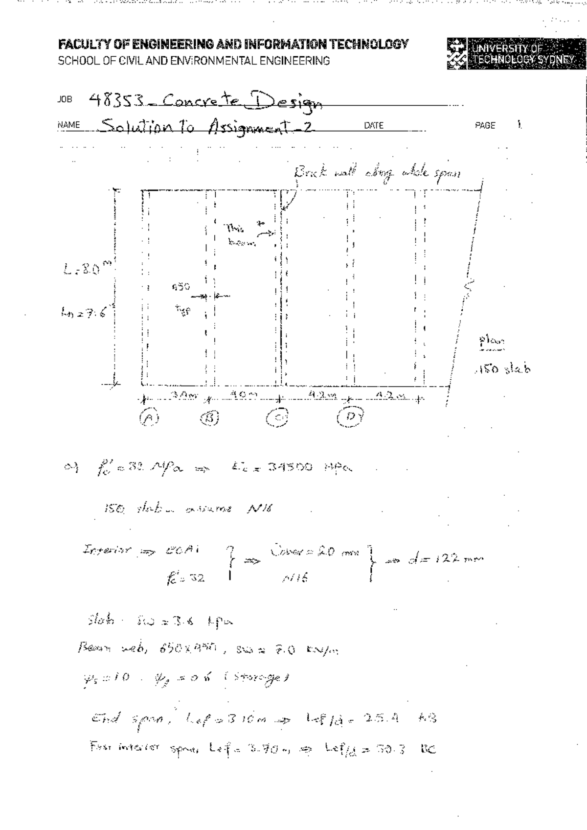 48353-CD-A25 Concrete Design Assignment 2 Solutions - Studocu