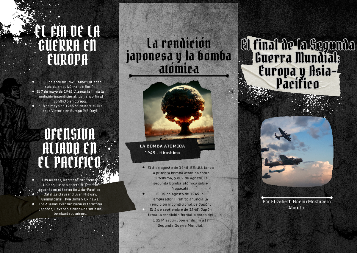 Folleto Tríptico 2 guerra mundial - La rendición japonesa y la bomba