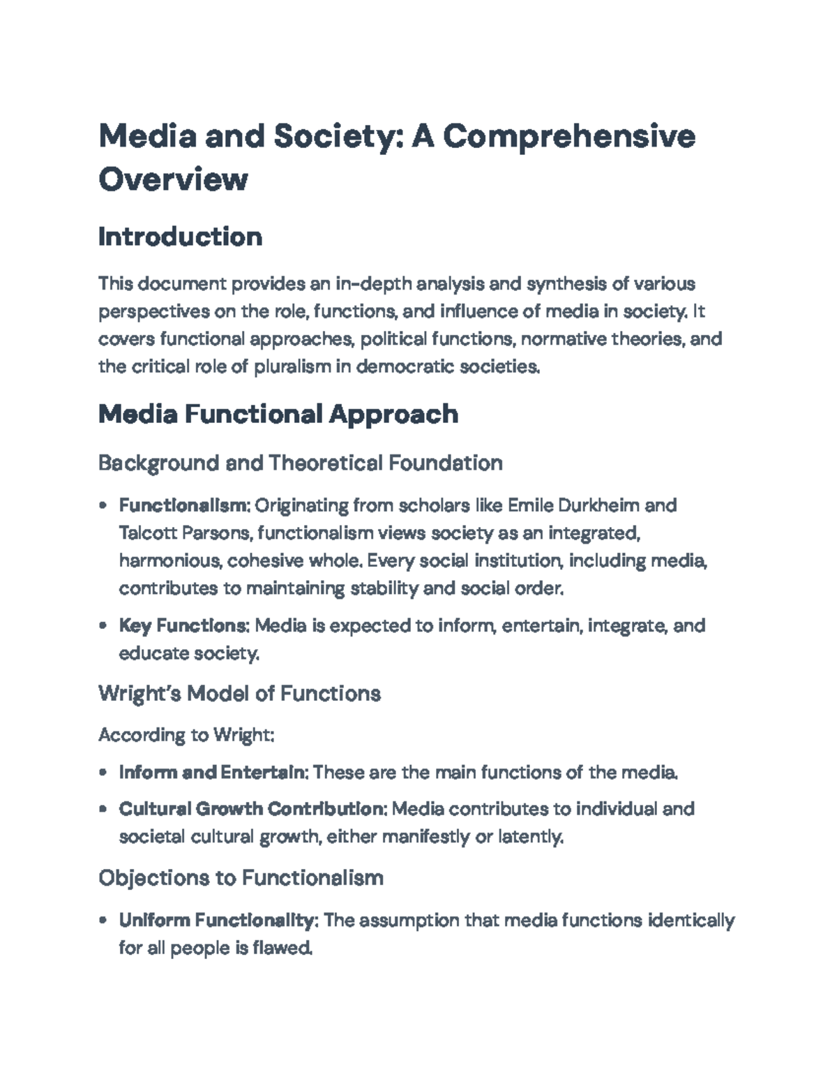 Media Functions and Political Roles: A Comprehensive Analysis - Media ...