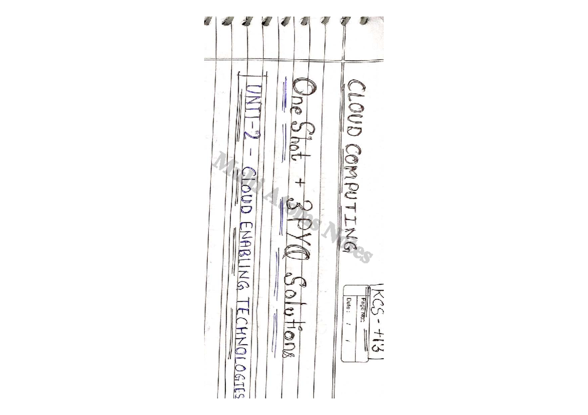 CC Unit 2 Lecture Notes: Key Concepts and Highlights - Studocu