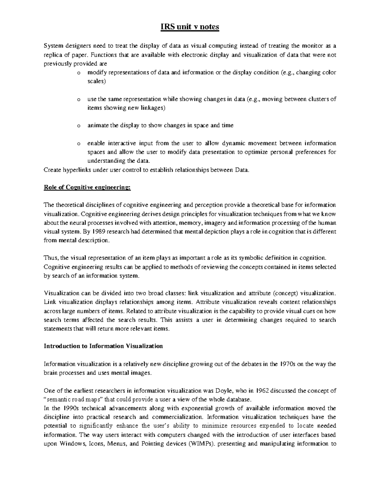 IRS Unit 5 notes- 24-25 - Total information of 5 unit - IRS unit v ...