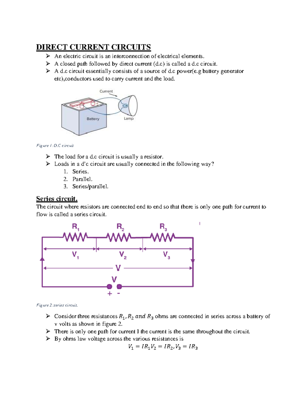 DC Circuits: Series and Parallel Configurations Explained - Studocu