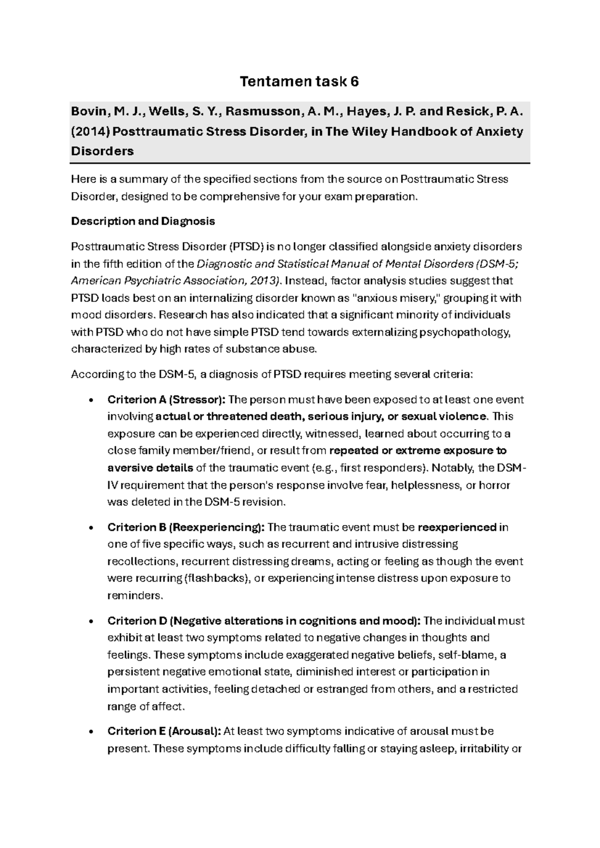 Imagery Rescripting and Imaginal Exposure for PTSD Treatment (PSY 101 ...