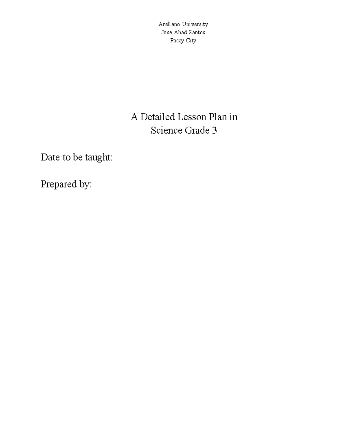 Lesson Plan: Understanding 3 States of Matter (Science Grade 3) - Studocu