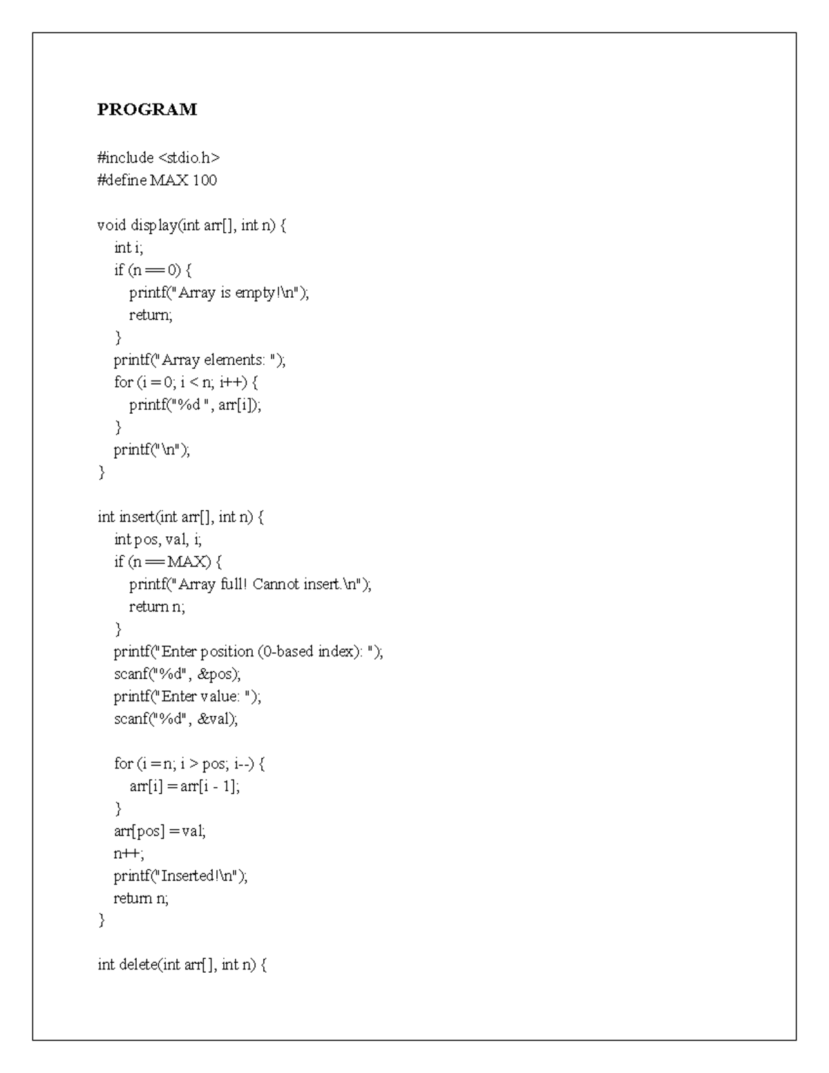 DS Lab: Data Structures Program Implementation and Operations - Studocu