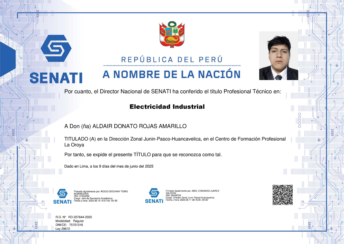Título Profesional Técnico en Electricidad Industrial - 75701316 - Document Preview
