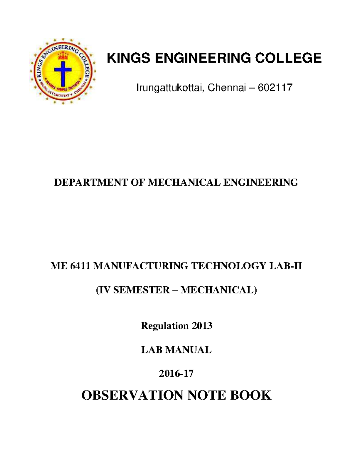 ME 6411 MT-2 Lab Manual - its very useful - DEPARTMENT OF MECHANICAL ...