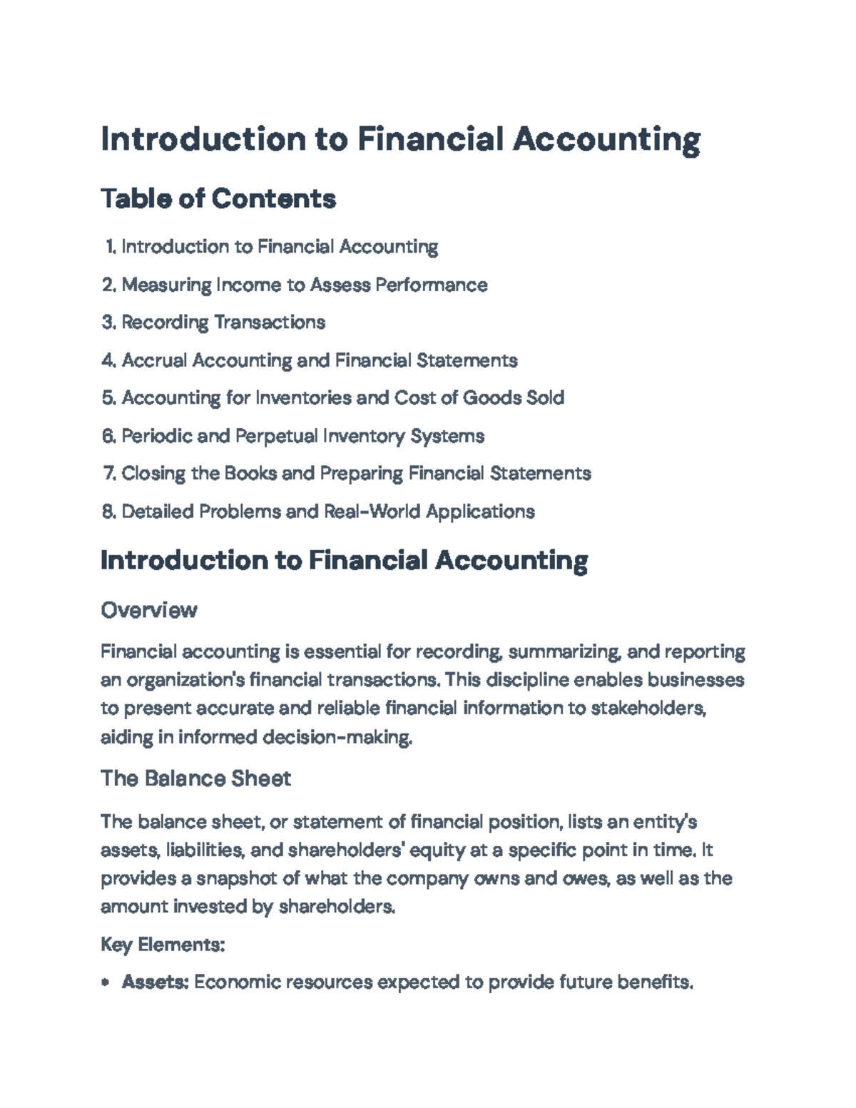 Financial Accounting Overview and Key Concepts - ACC 101 - Introduction ...
