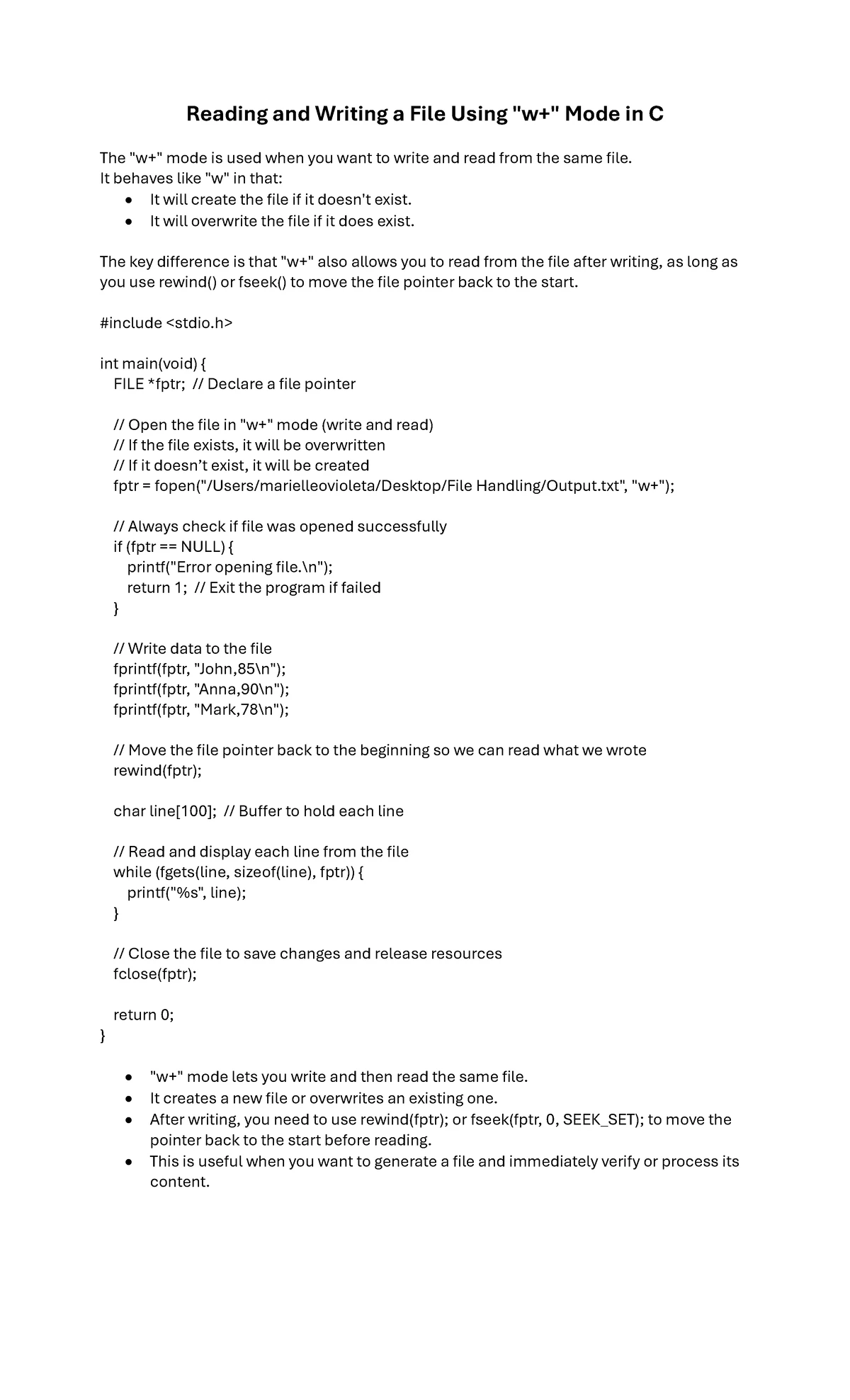 Using fscanf() for Structured Data Reading in C Programming - Studocu