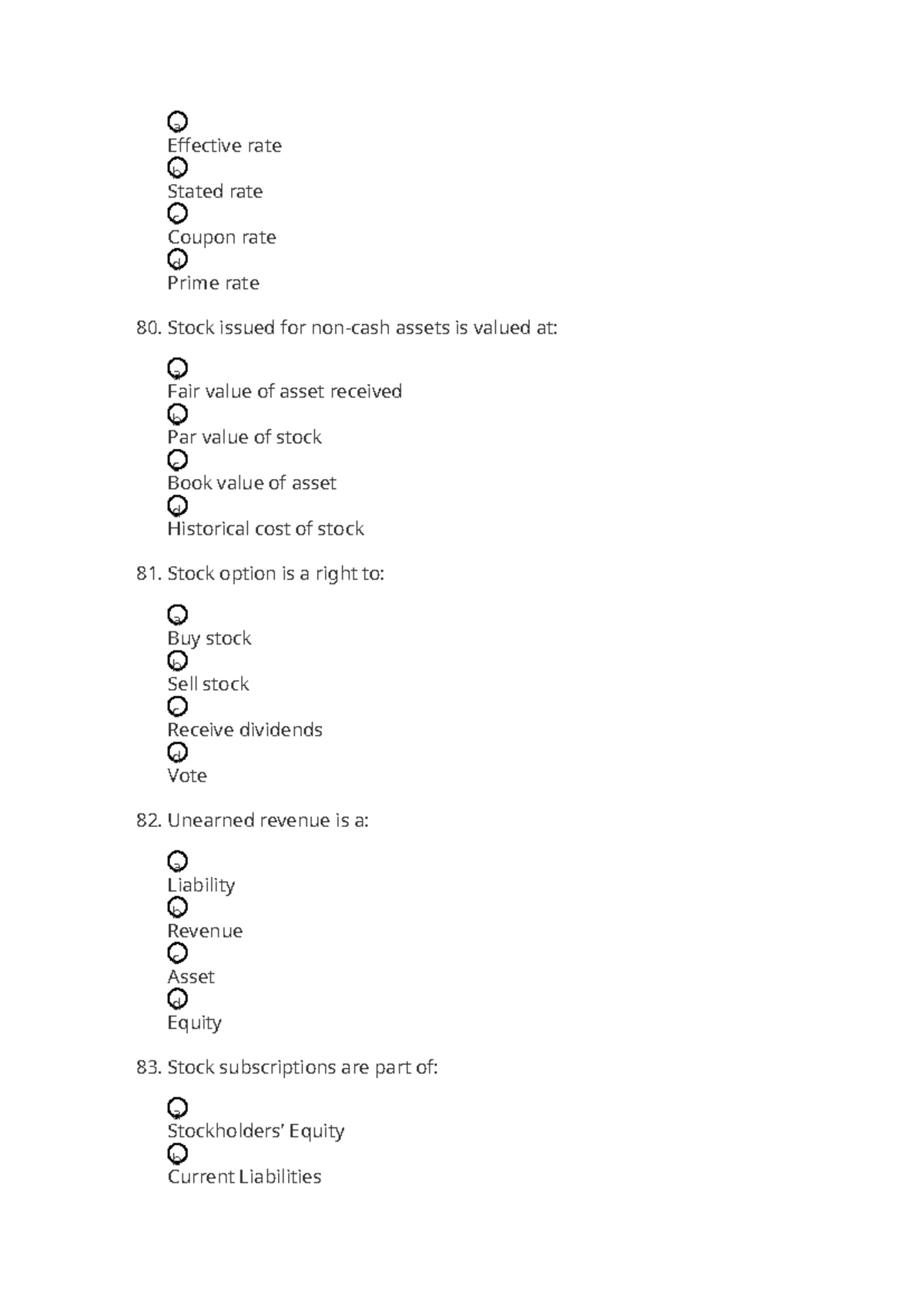 Corporation Accounting Quiz 1: Key Concepts and Questions - Studocu