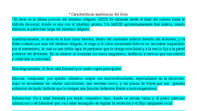 Características anatómicas del íleon - “Características anatómicas del ...