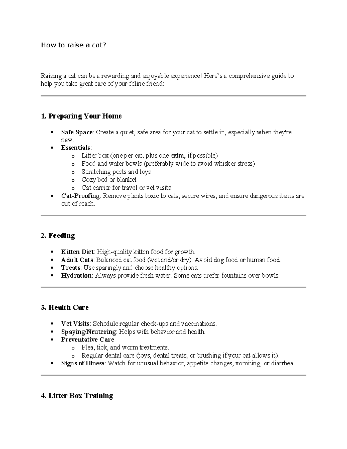 How to raise a cat - How to raise a cat? Raising a cat can be a ...