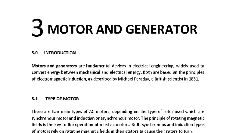 Chapter 3 - Motors and Generators Overview (ENGR 101) - Studocu