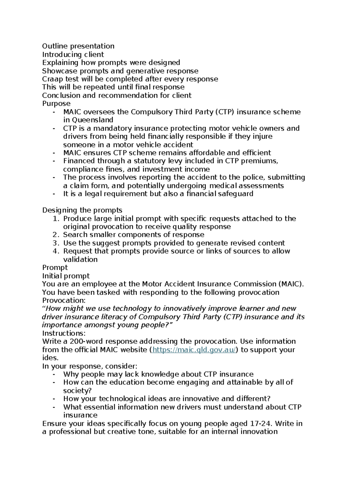 Innovative Strategies for Enhancing CTP Insurance Literacy: BSB105 ...