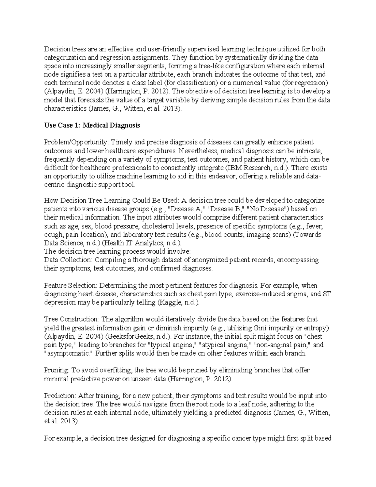 Cs4407 Unit 5 Discussion: Decision Trees in Medical Diagnosis ...