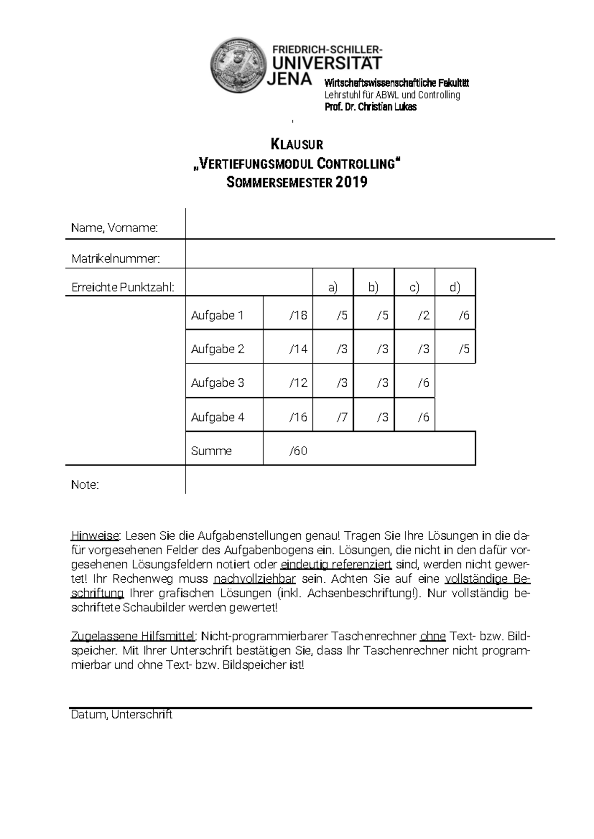 Controlling Vorlesungsinhalt Zusammenfassung für Kurs C123 - Studocu