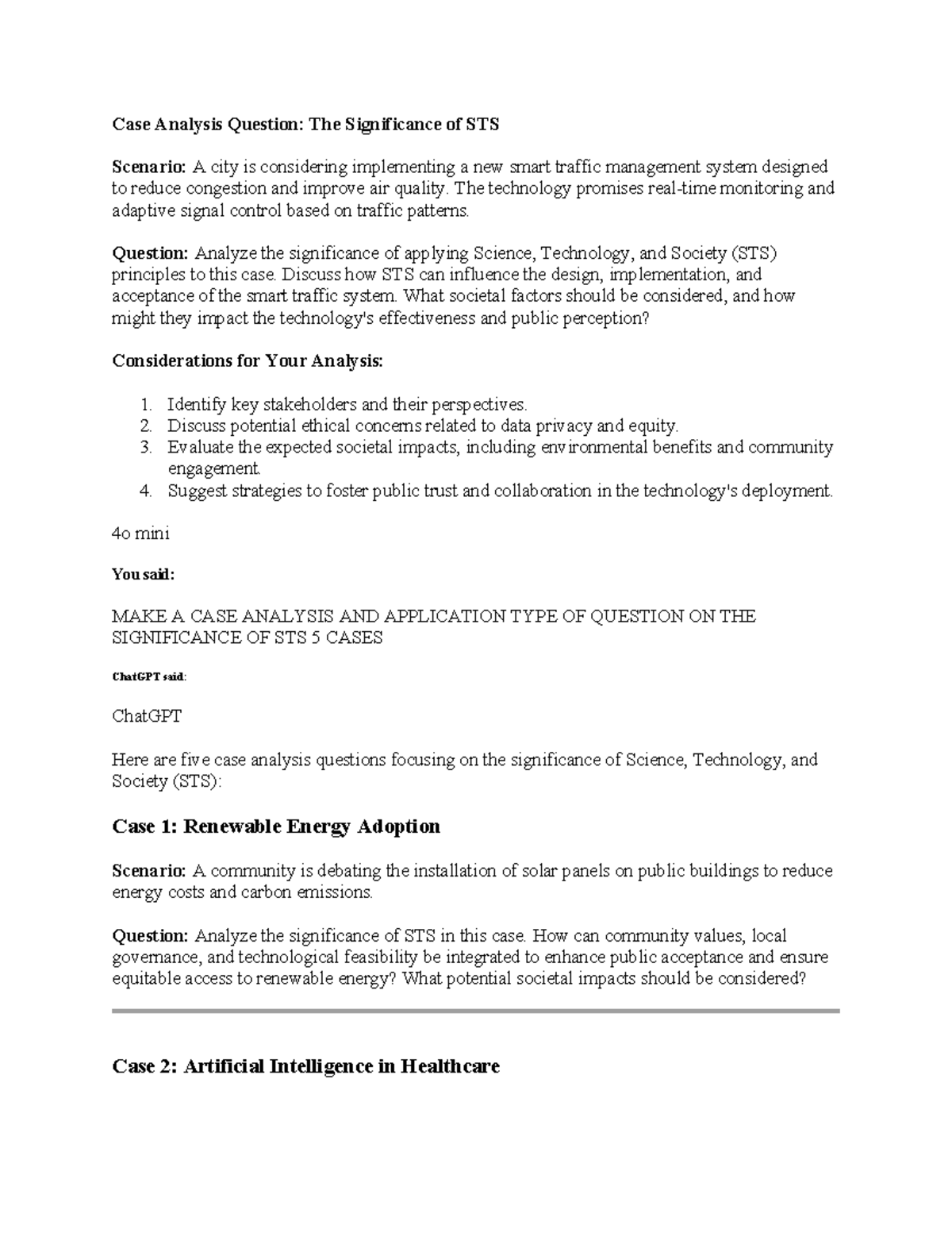 Case Analysis: The Significance of STS in Smart Traffic Management ...