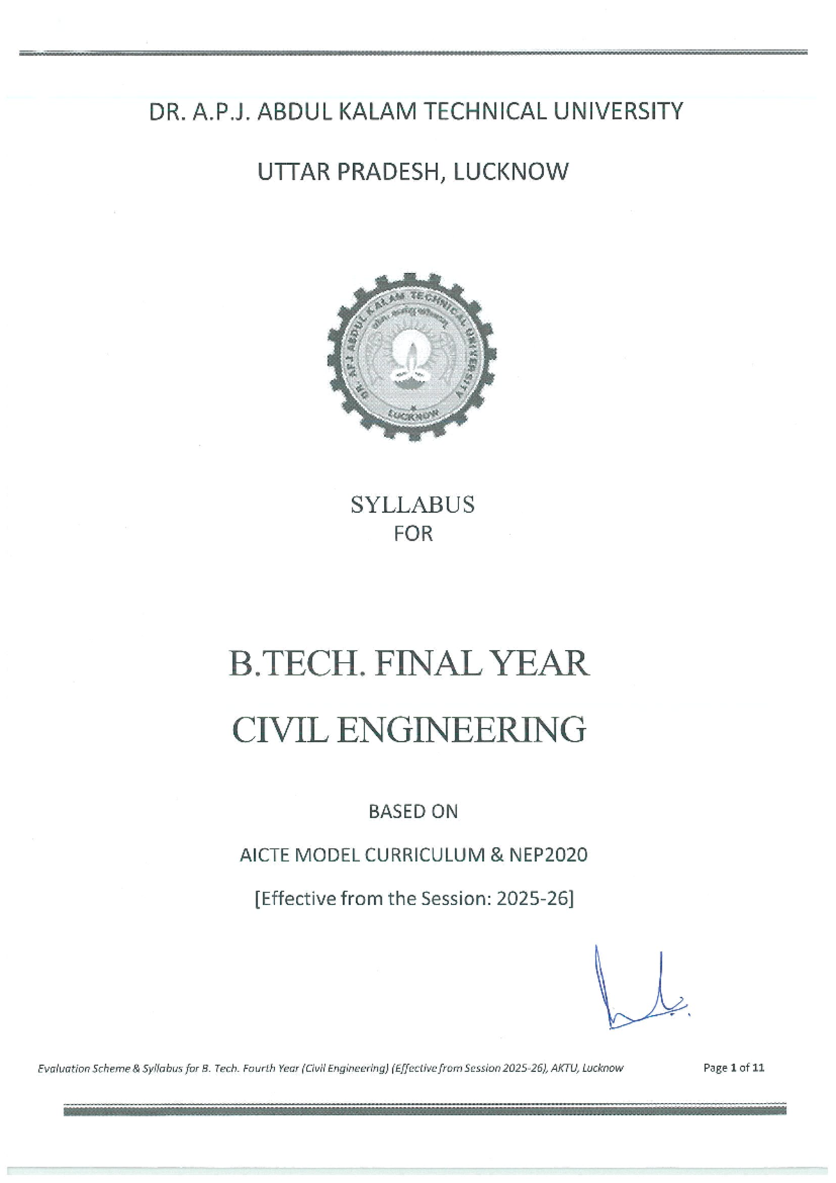 BCE851: Project II Guidelines for B.Tech Civil Engineering 2025-26 ...
