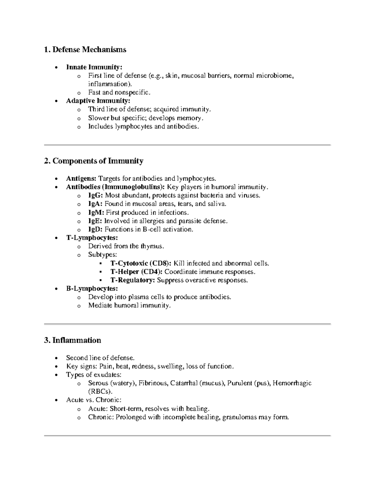 Immunology Summary for Final Exam (BIO 101) - Notes - Studocu