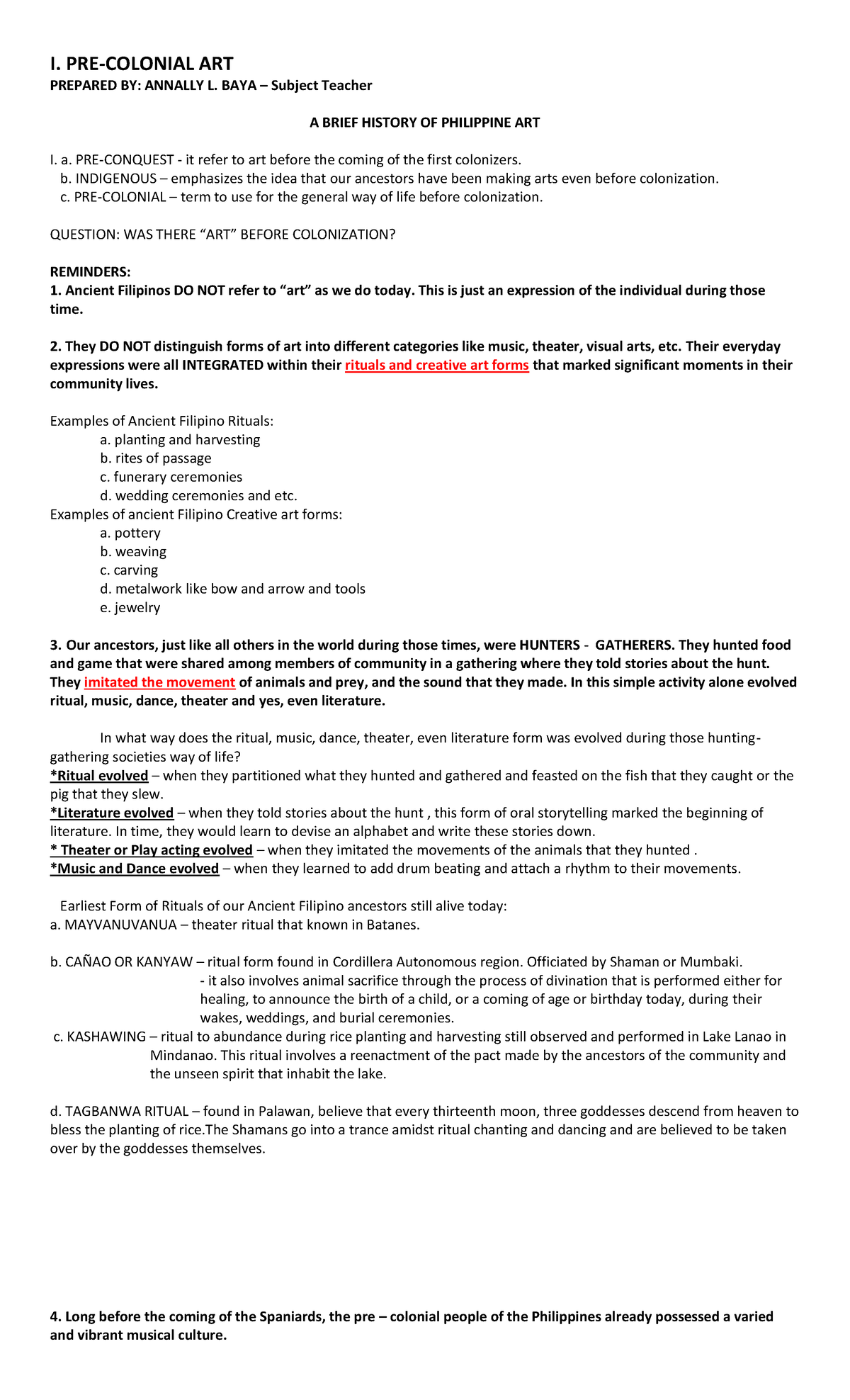 Module 4 CPAR Report: Exploring Pre-colonial Philippine Art & Islam ...