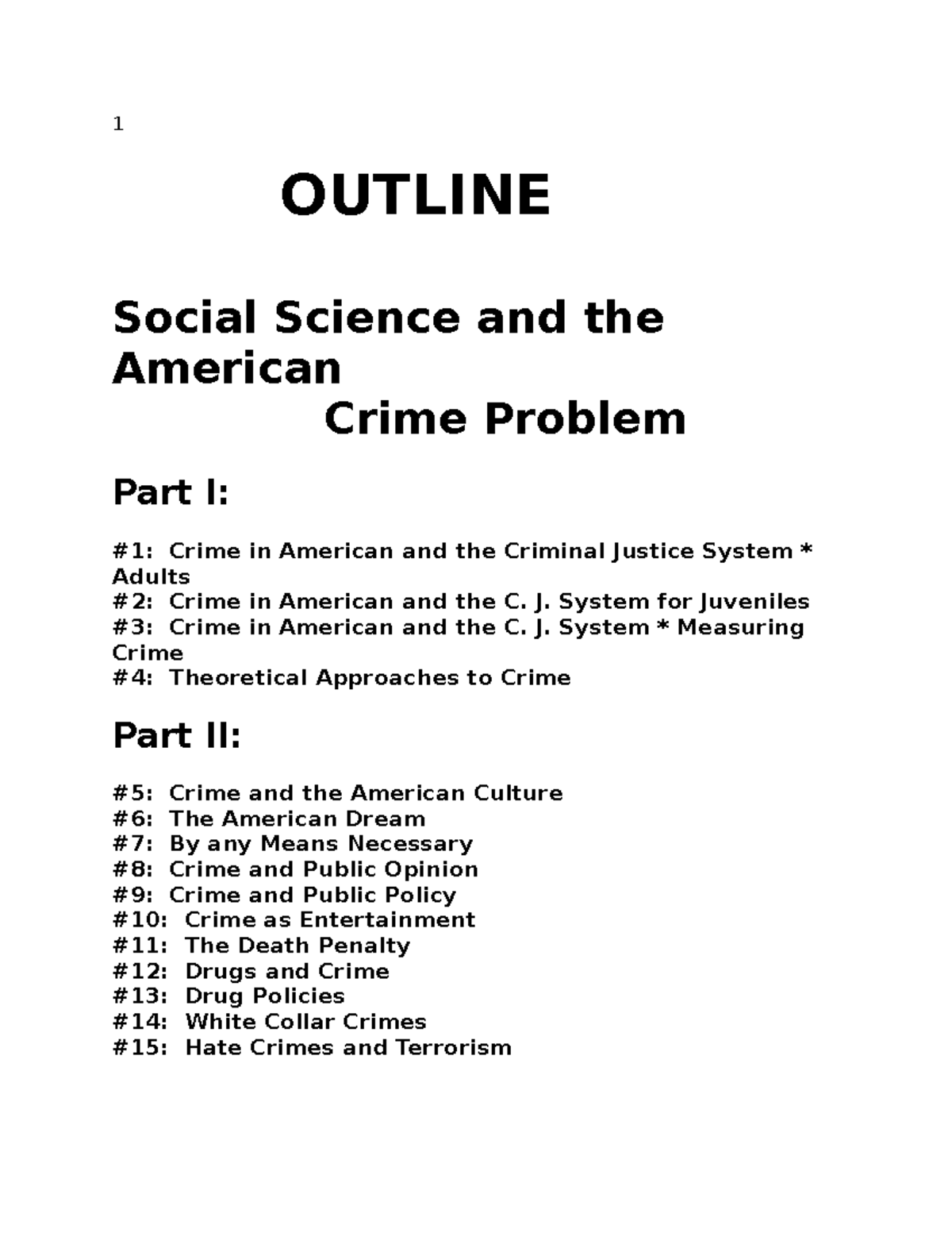 Criminal Justice Notes (CJS101) - Semester 1 Overview and Concepts ...