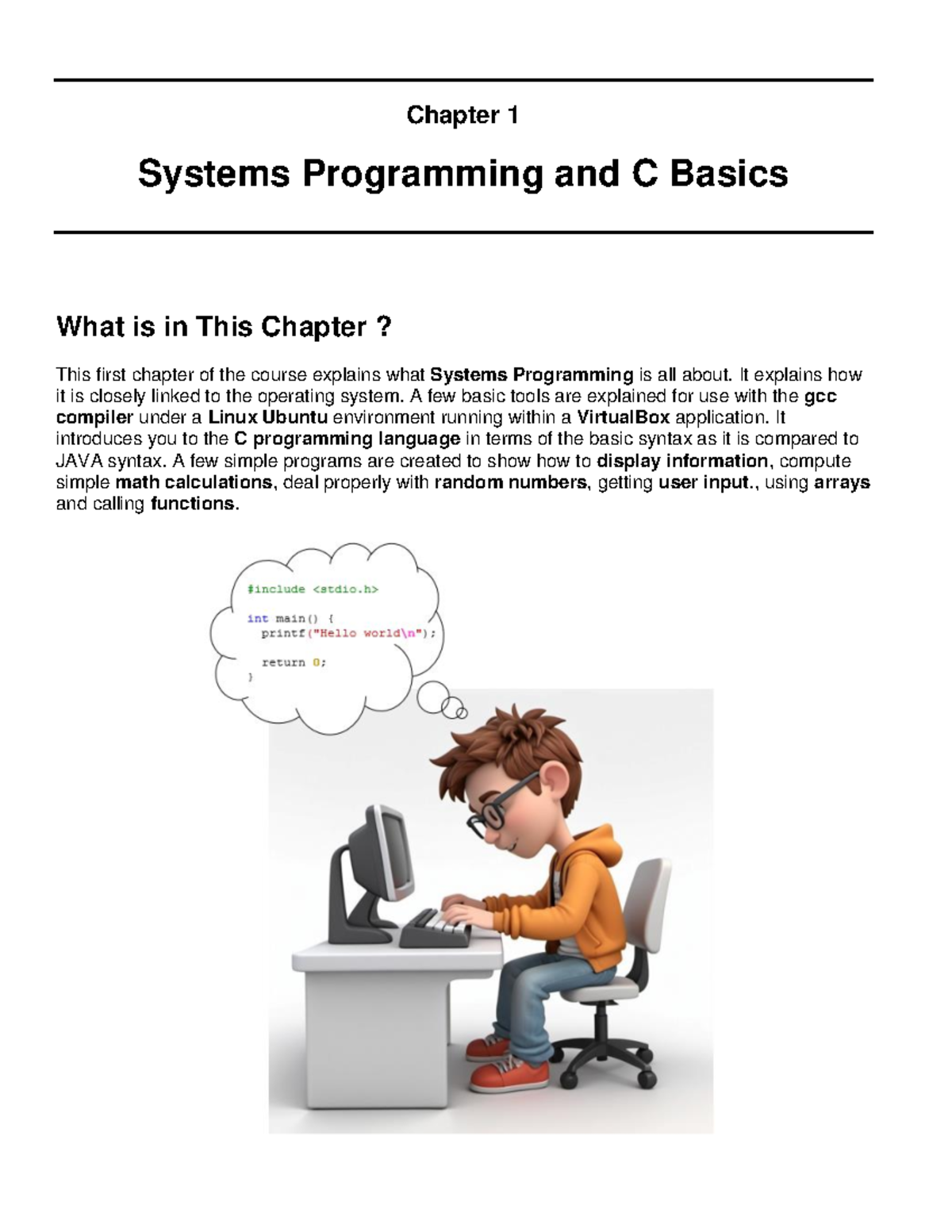 COMP 2401 Chapter 1: Introduction to Systems Programming and C Basics ...