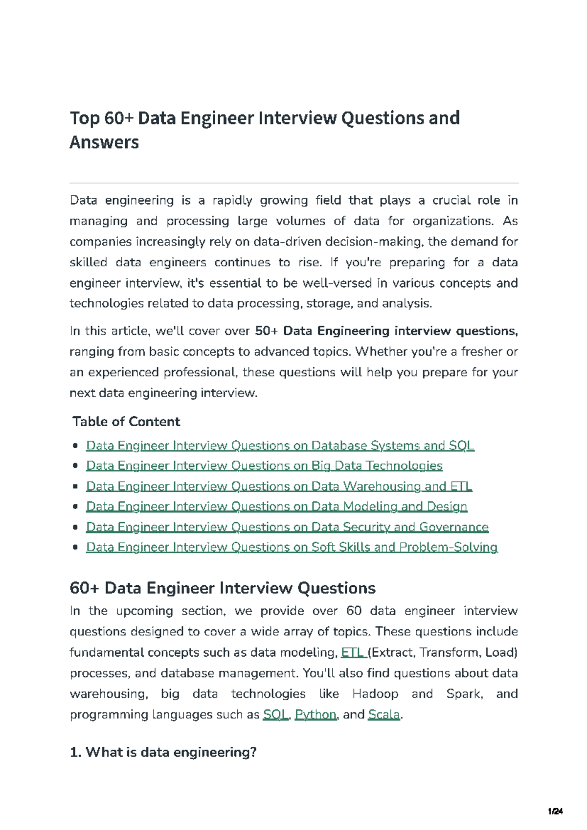 Top 60+ Data Engineer Interview Questions and Answers - As companies ...