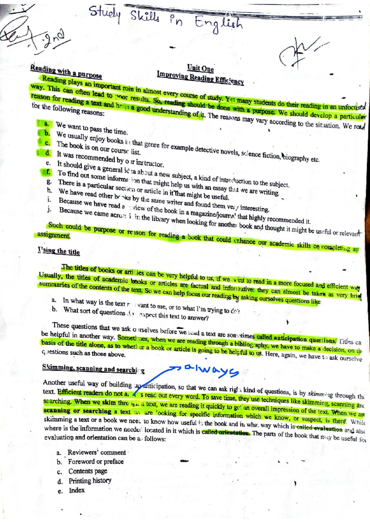 English 2nd Sem. Study Notes and Key Concepts Guide - Studocu