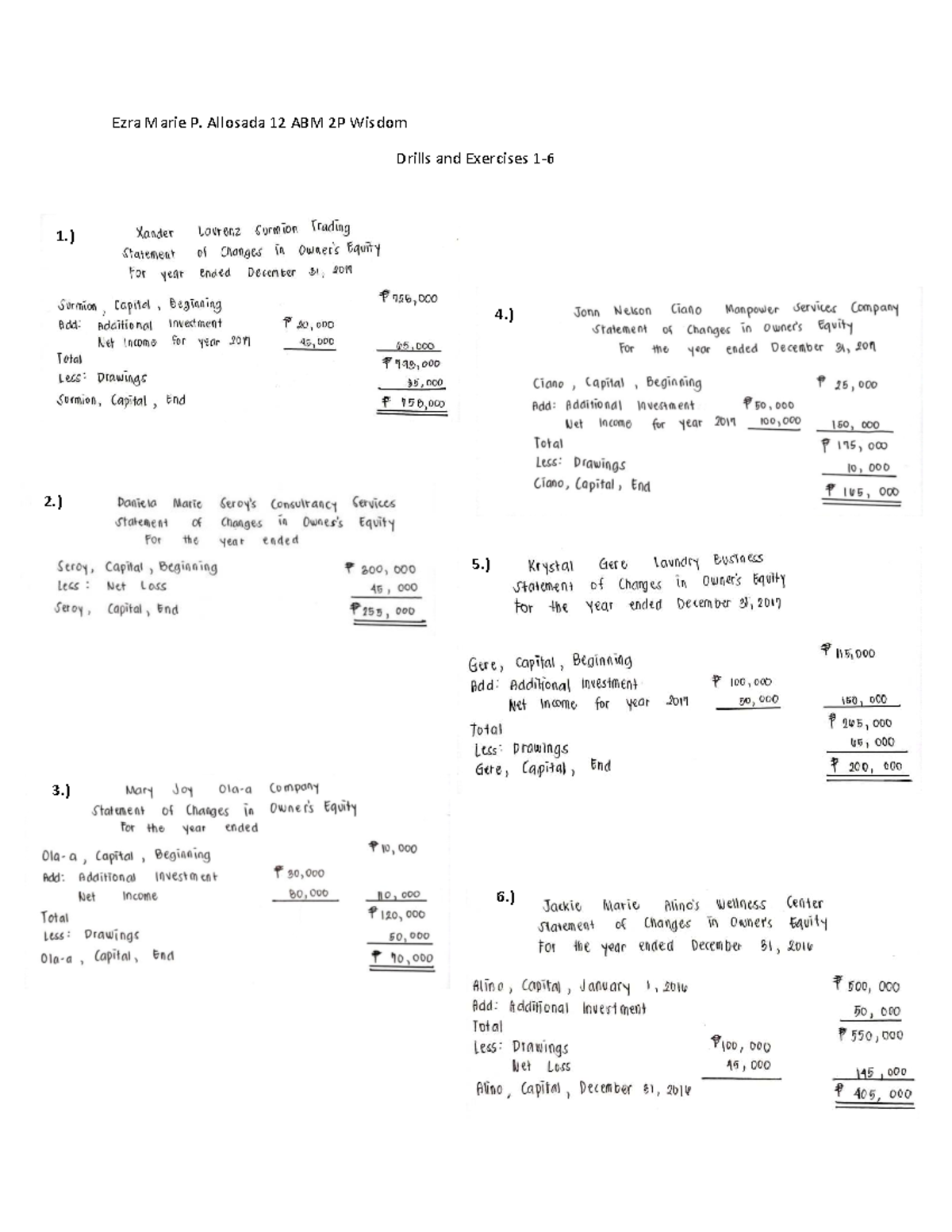 ABM2 SCOE Drills AND Exercices - ABM - Ezra Marie P. Allosada 12 ABM 2P ...