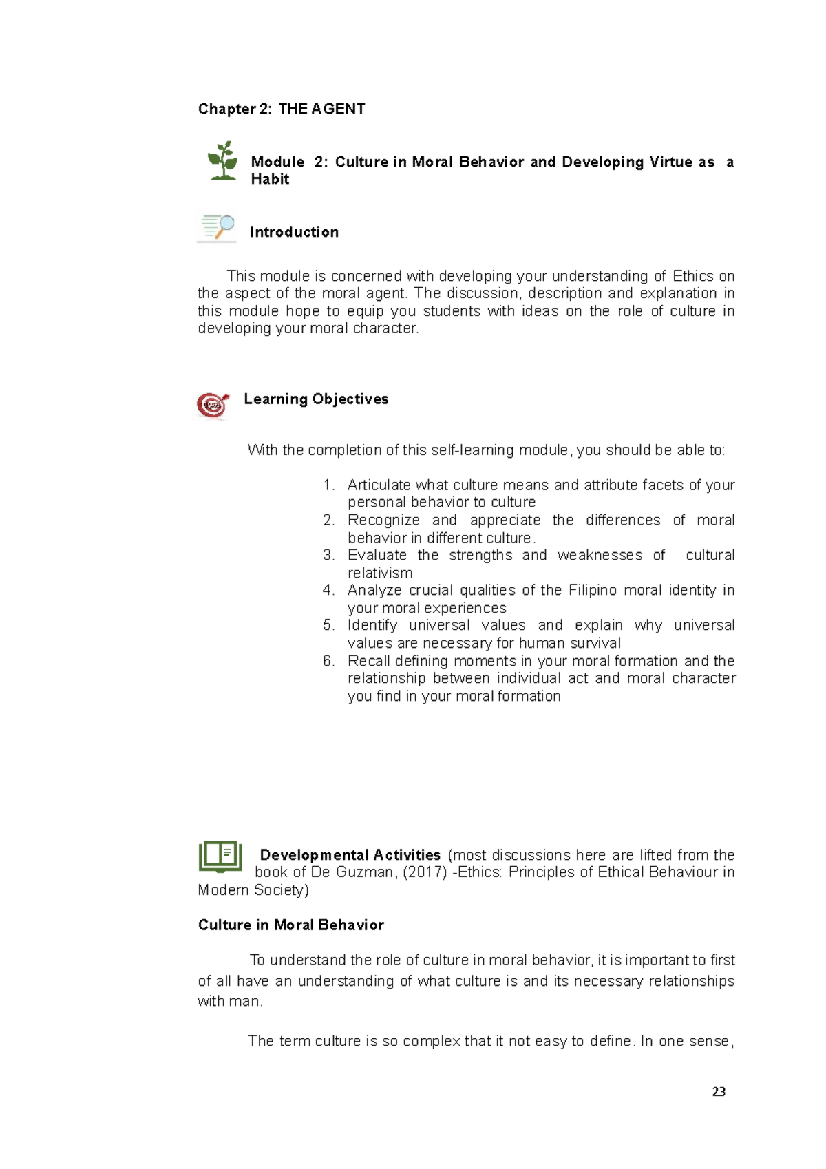 Ethics Module 2A: Cultural Relativism and Moral Behavior Insights - Studocu