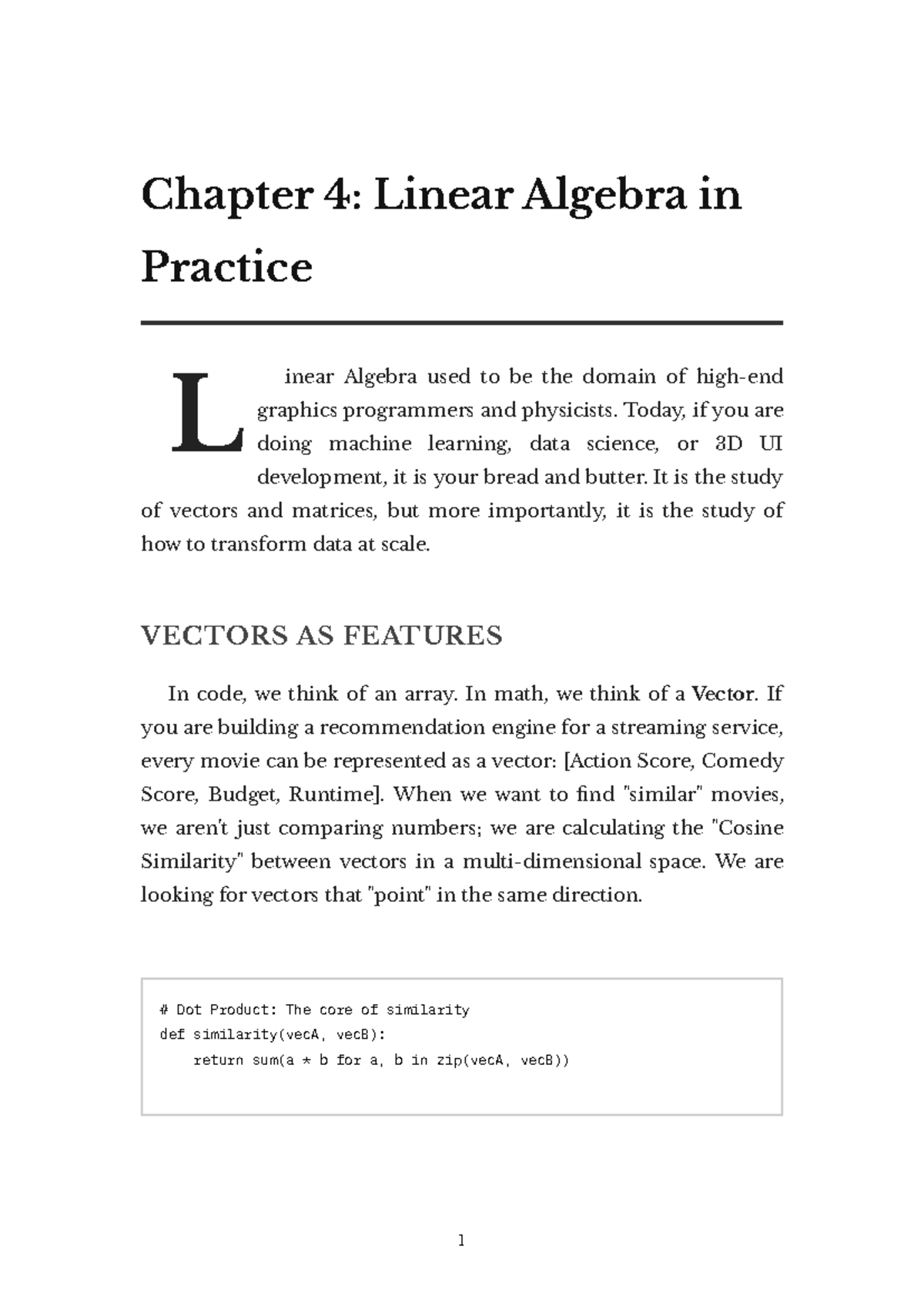 Chapter 4: Linear Algebra - The Math of Many Dimensions - Studocu