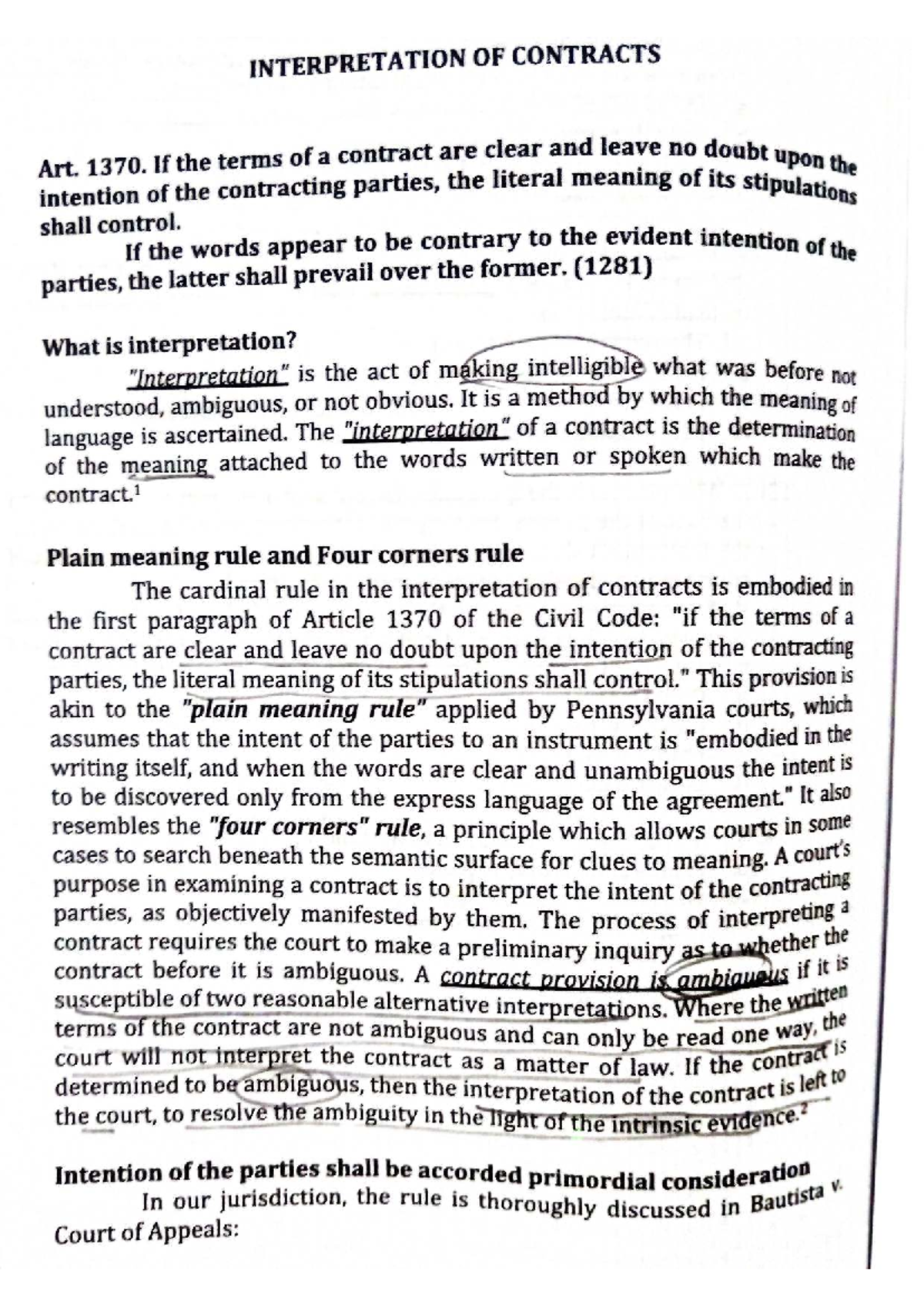 Interpretation of Contracts: Key Principles and Articles (Civil Code ...