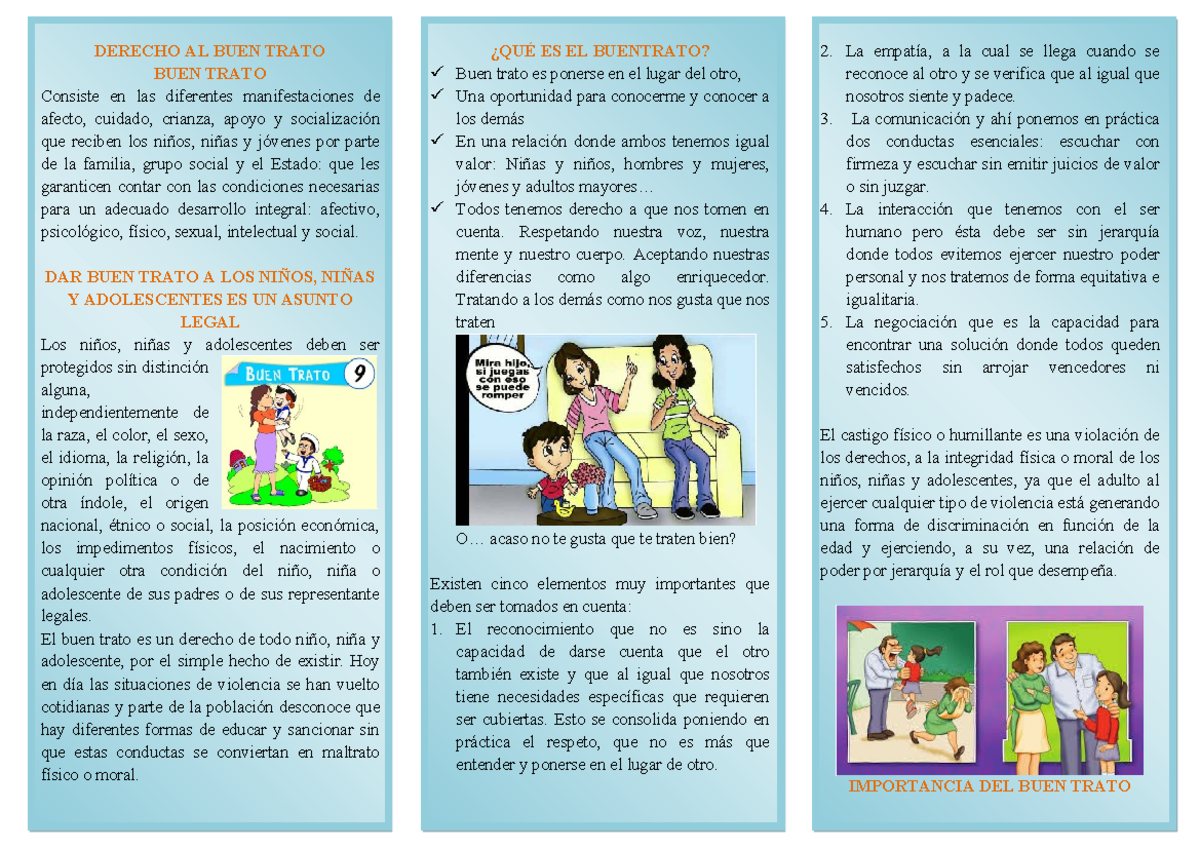 Derecho al Buen Trato: Protección y Respeto a Niños y Adolescentes ...