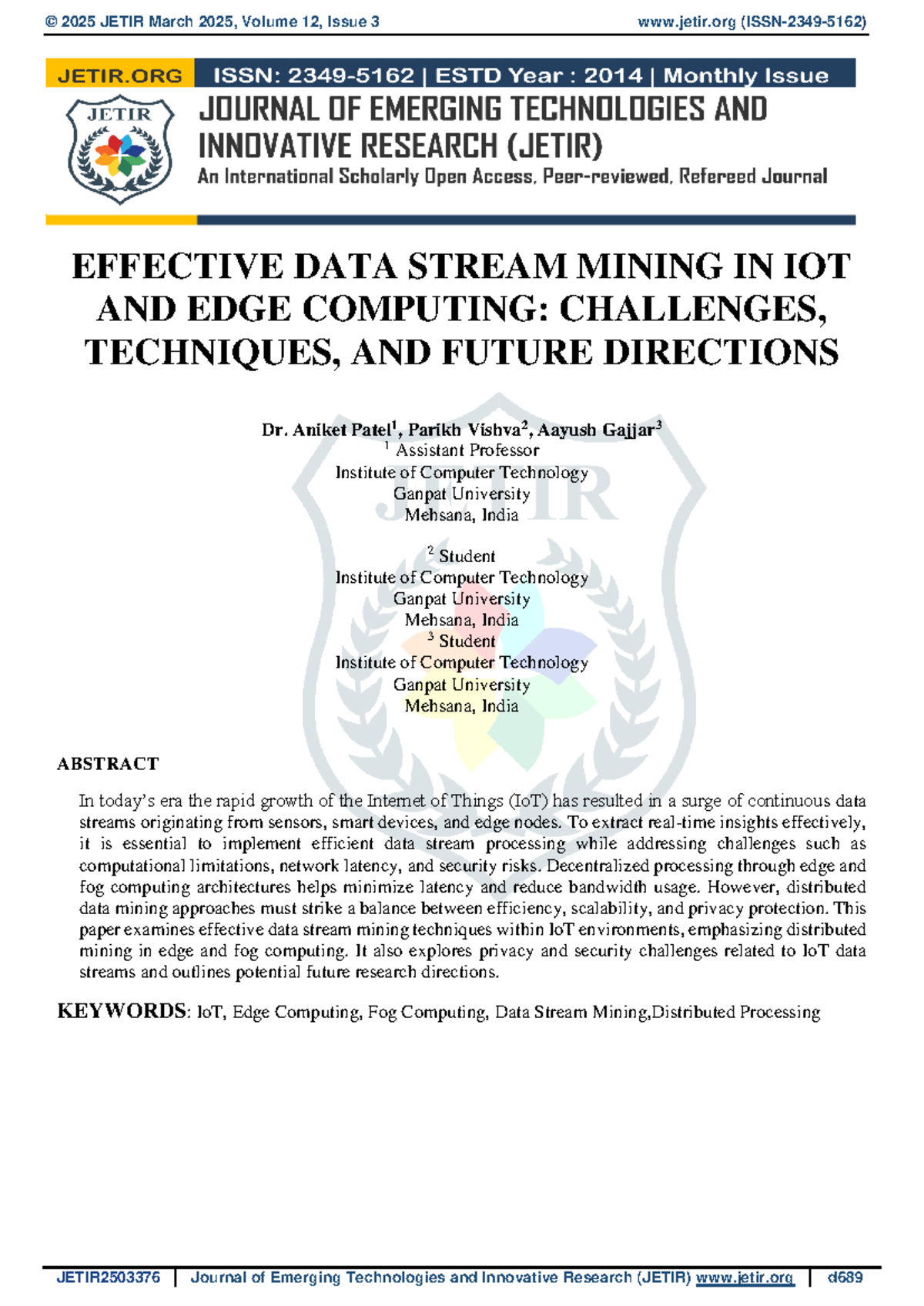 Effective Data Stream Mining in IoT & Edge Computing: Challenges ...