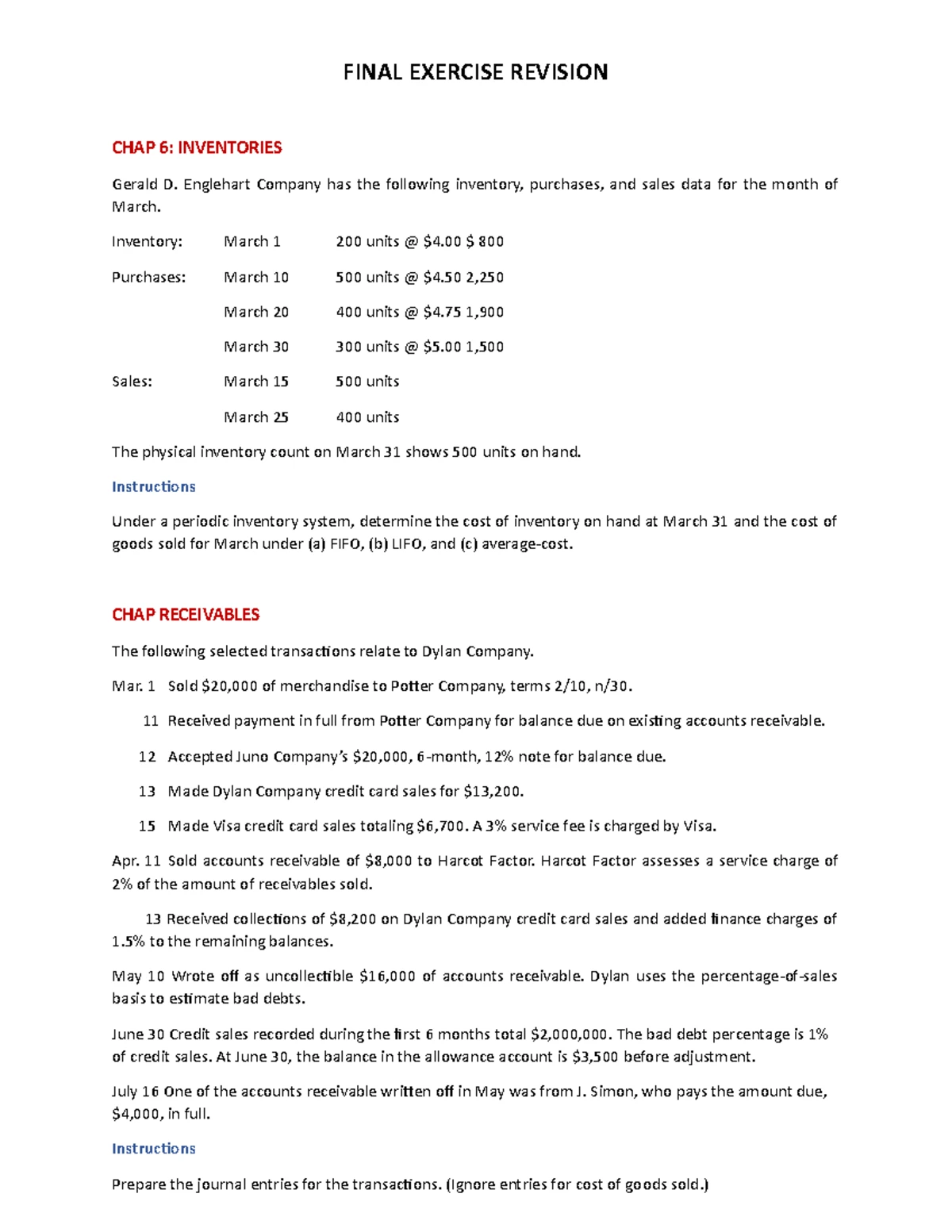 Final FA Exercise Revision - nlthuphuong@gmail Hai@gmail FINAL EXERCISE ...