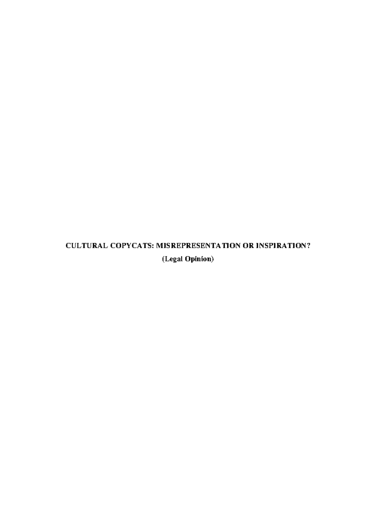 Culturalcopycats- Misrepresentationorinspiration - CULTURAL COPYCATS ...