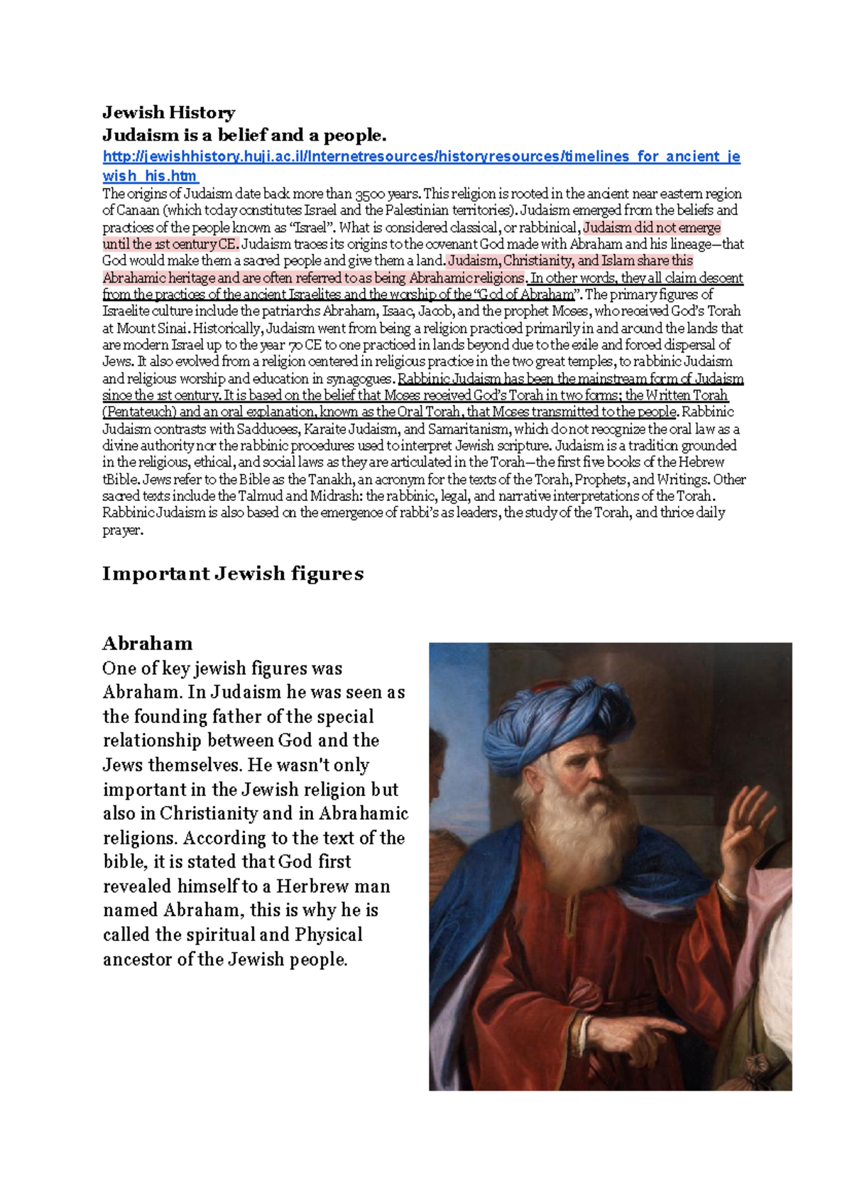 Jewish History: Key Figures and Evolution of Judaism - Studeersnel