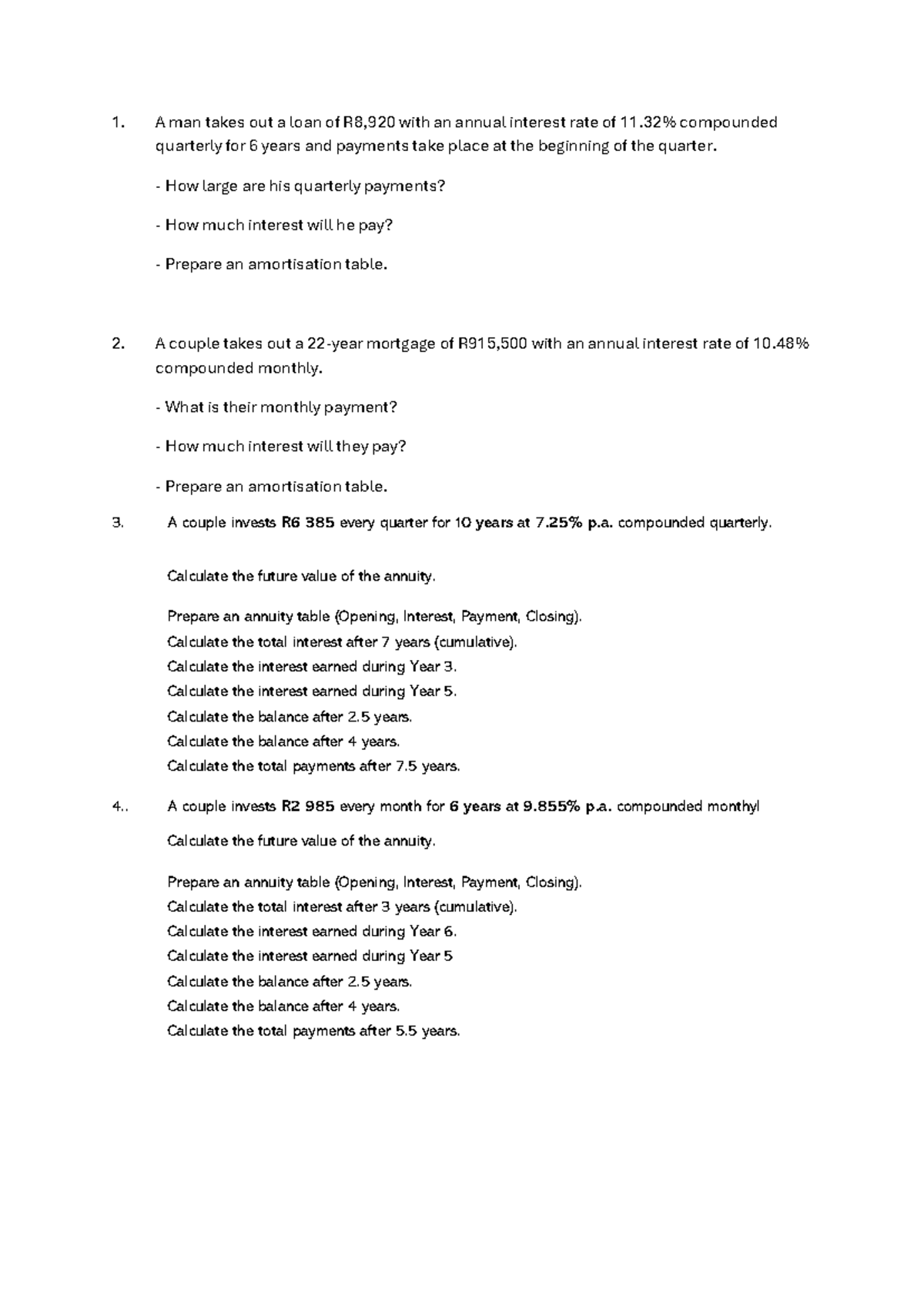 Amortisation and Annuity Schedules Revision (FIN 101) - Studocu