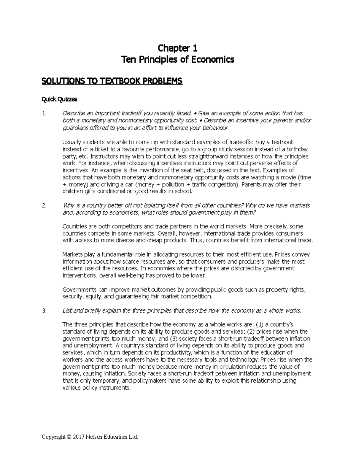 Ch1 Solutions: Understanding Key Economic Principles and Concepts - Studocu