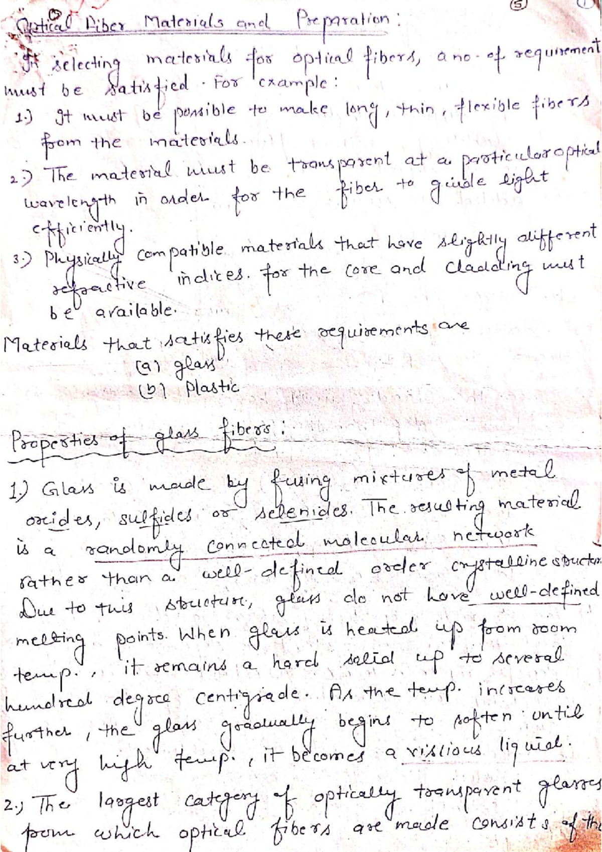 HW Notes on Materials & Techniques for Optical Fibers (ENG 101) - Studocu