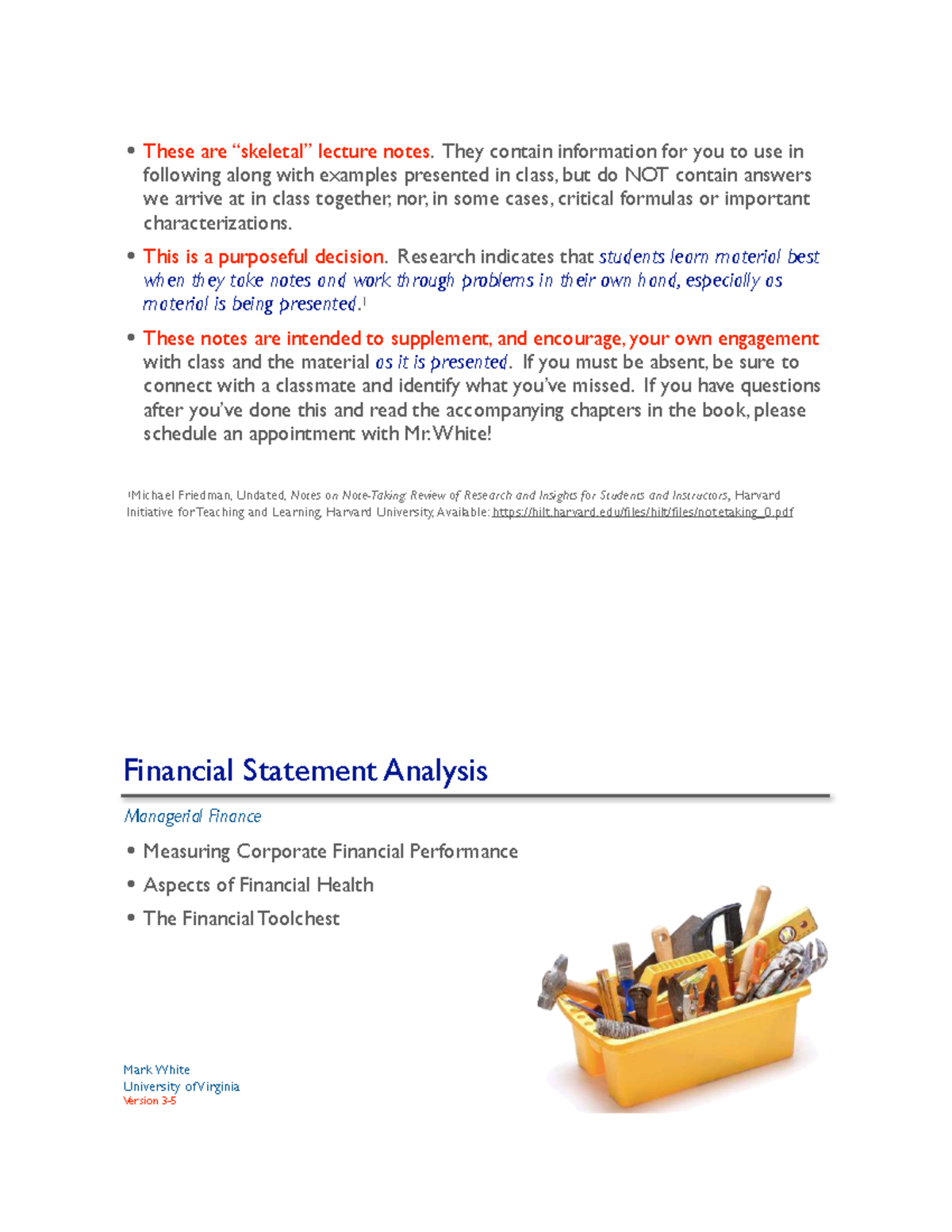 F25 Financial Analysis Lecture Notes: Key Concepts & Insights - Studocu