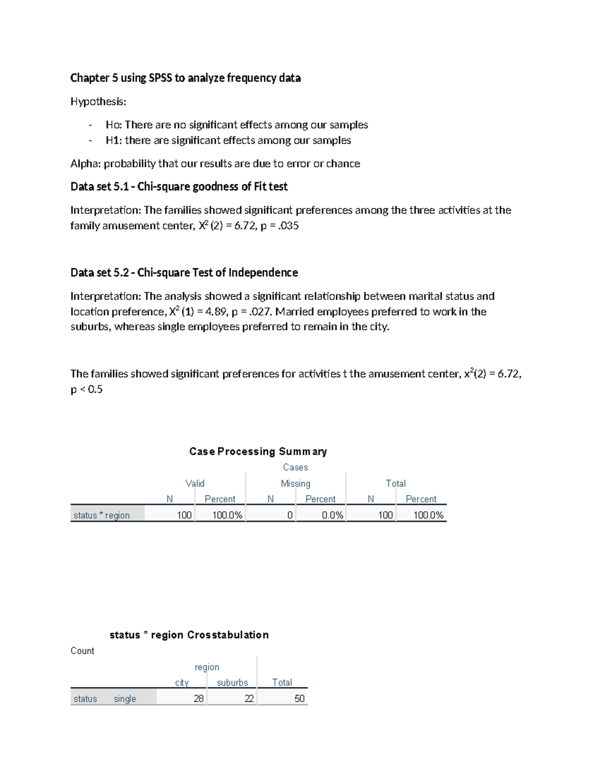Chapter 5 6 7 spss examples - Chapter 5 using SPSS to analyze frequency ...