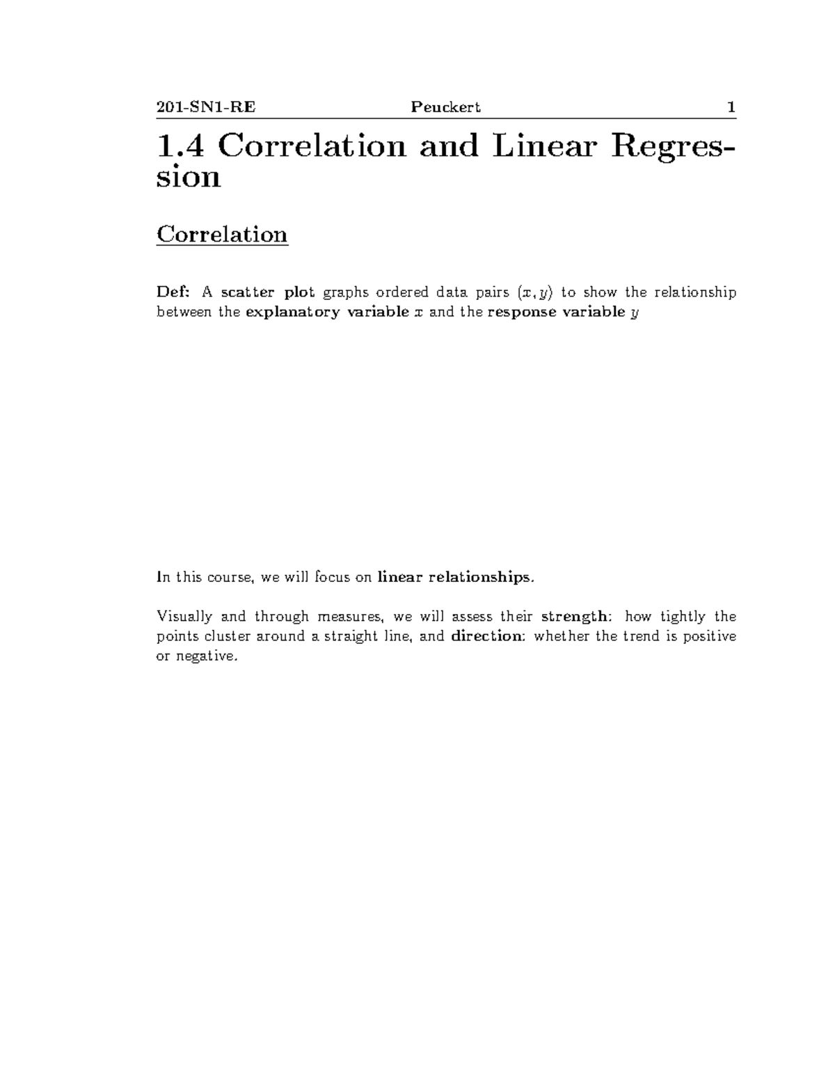 Correlation and Linear Regression Notes (Course Code: 1.4) - Studocu