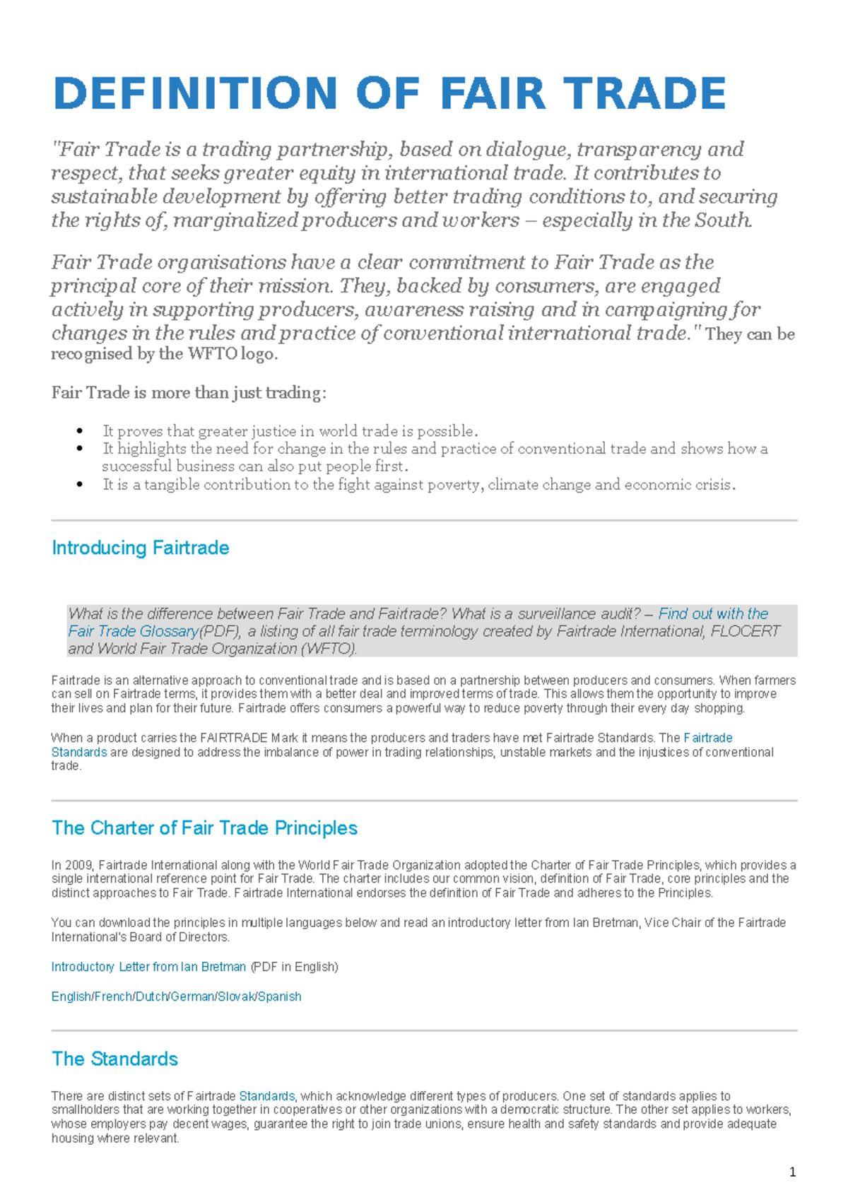 FAIR Trade - Concepts and Principles Overview - Studocu