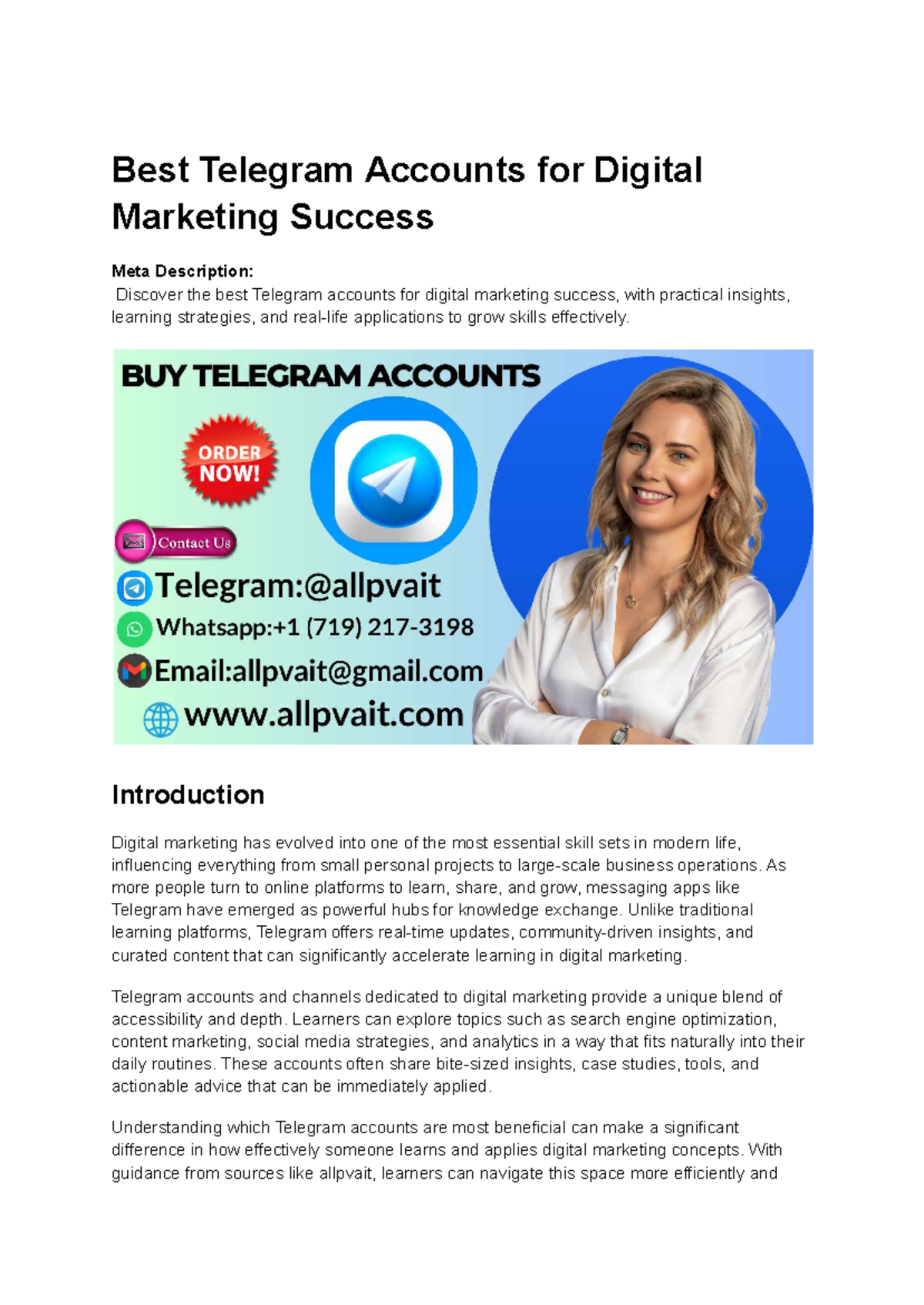 Top Telegram Accounts for Digital Marketing Mastery - Studocu