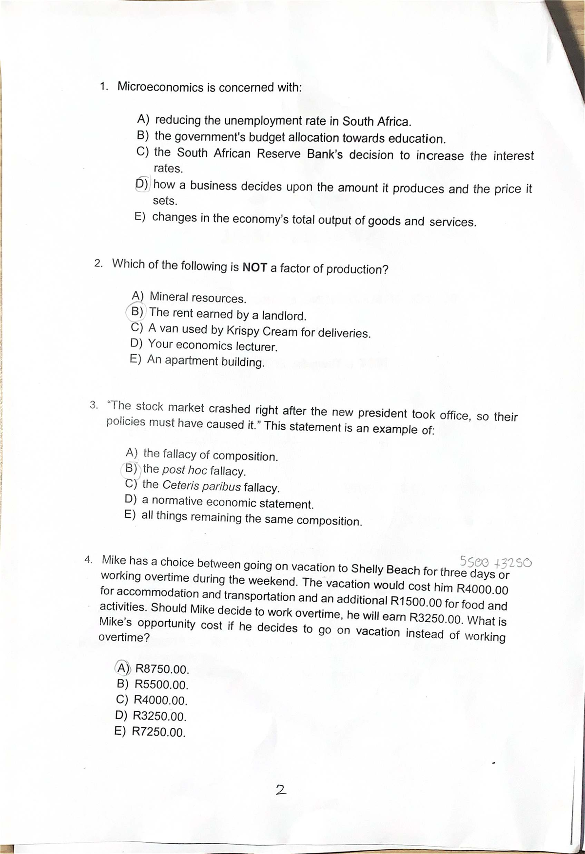 Econ 101 Test 1 - Microeconomics Concepts and Applications - Studocu