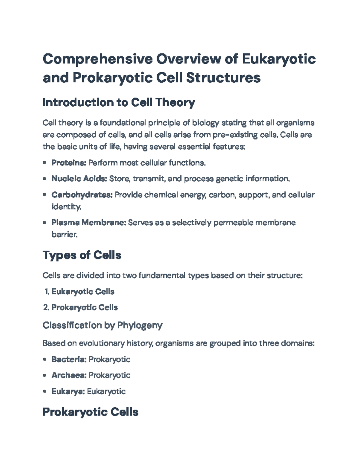 Comprehensive Guide to Eukaryotic and Prokaryotic Cell Structures ...