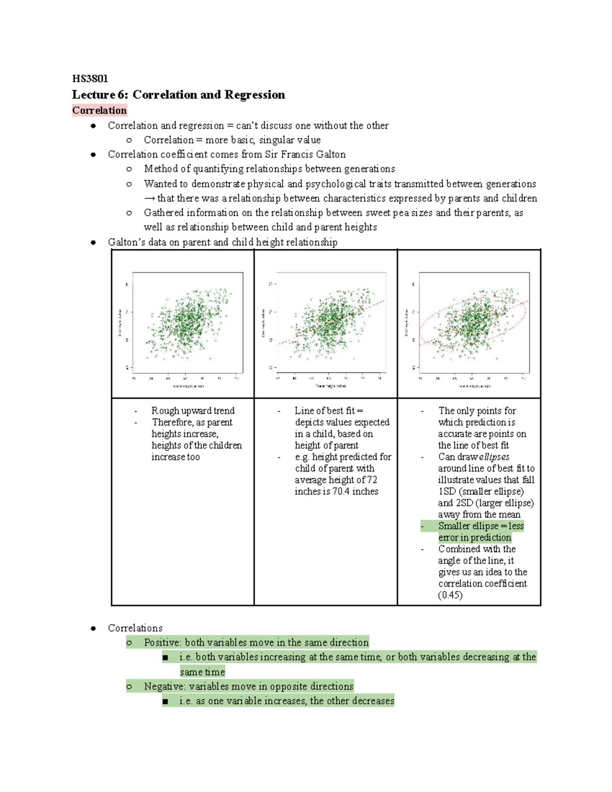 HS3801 Lecture 6: Understanding Correlation and Regression Concepts ...